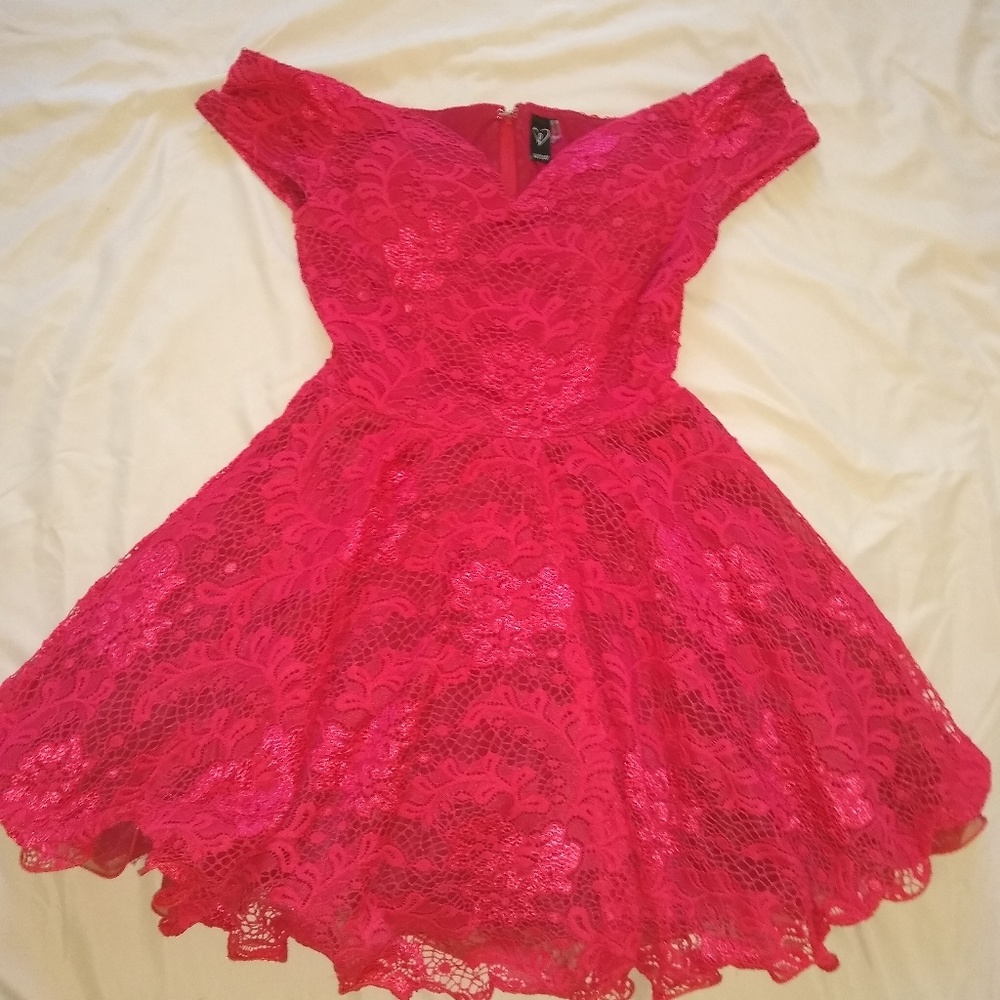 Red Lace Mini Dress